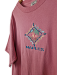 Vintage Alere Shirt "Naples" Made In USA Single Stitch Fade Rosa L