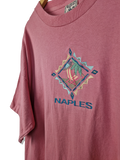 Vintage Alere Shirt "Naples" Made In USA Single Stitch Fade Rosa L