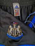 Vintage Adidas Shorts New Castle United 1999 Made In England Schwarz Blau XL