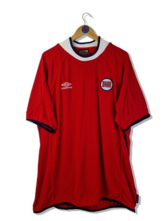 Vintage Umbro Trikot Norwegen Heim 2000/01 Weiß Rot XXL