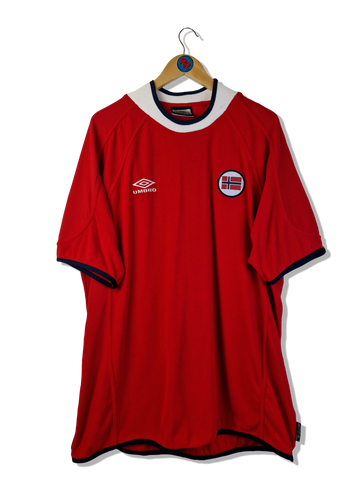 Vintage Umbro Trikot Norwegen Heim 2000/01 Weiß Rot XXL