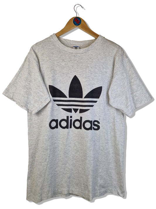 Vintage Adidas Shirt 80s Big Logo Single Stitched Made In USA Heather Grau (D6) M