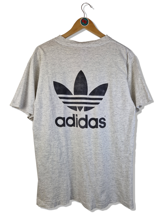 Vintage Adidas Shirt 80s Big Logo Single Stitched Made In USA Heather Grau (D6) M