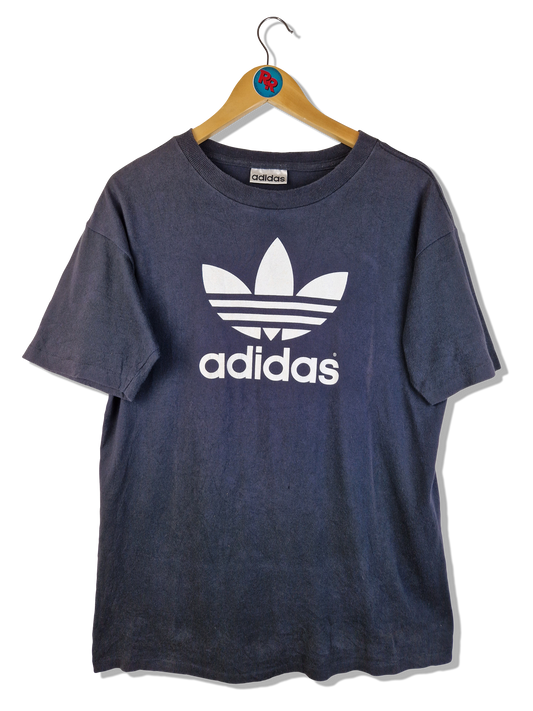 Vintage Adidas Logoshirt 90s Single Stitched Navy DunkelblauS-M