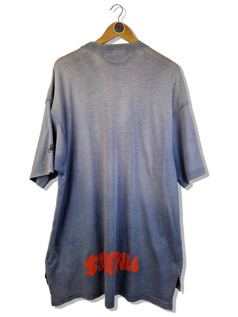 Vintage Adidas Shirt Streetball Basketball Oversized Faded Trashed Grau/Blau L-XXL