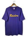 Vintage Jerzees Shirt 80s Raiders Football Single Stitched Made In USA Lila/Dunkelblau L-XL