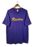 Vintage Jerzees Shirt 80s Raiders Football Single Stitched Made In USA Lila/Dunkelblau L-XL