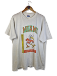 Vintage Hanes Shirt 80s Miami Hurricanes Football Single Stitched Made In USA Weiß XL