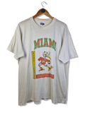 Vintage Hanes Shirt 80s Miami Hurricanes Football Single Stitched Made In USA Weiß XL