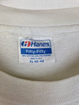 Vintage Hanes Shirt 80s Miami Hurricanes Football Single Stitched Made In USA Weiß XL