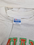 Vintage Hanes Shirt 80s Miami Hurricanes Football Single Stitched Made In USA Weiß XL