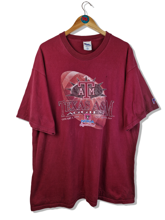 Vintage Pro Player Shirt Texas Aggies Football  Made In USA Dunkelrot XXL