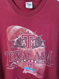 Vintage Pro Player Shirt Texas Aggies Football  Made In USA Dunkelrot XXL