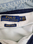 Ralph Lauren Poloshirt USA Flags Denim Kragen Weiß XL