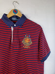 Ralph Lauren Poloshirt Gestreift Mit Stickerei Dunkelblau Rot L