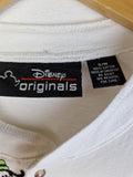 Vintage Disney Originales Shirt Halbe Knopfleiste Bestickt Made In Singapore Weiß S-M