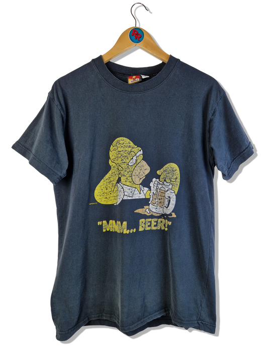 Vintage Simpsons Shirt2001 "MMM... Beer" Homer Schwarz M