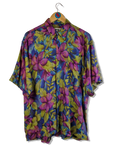 Vintage Hatico Hemd Kurzarm Floral Pattern Bunt M-L