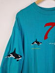 Vintage Hanes Longsleeve Leach Petrel Ahrensburger TSV Single Stitched Türkis L