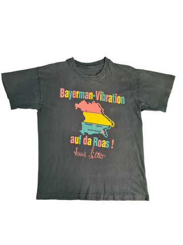 Rare! Vintage Shirt Bayerman-Vibration Reggae Used Look Faded Schwarz M-L