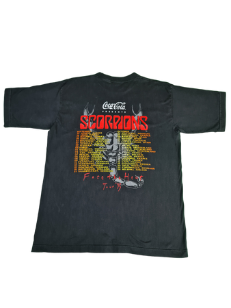 Rare! Vintage Shirt Scorpions Face The Heat Tour 1993 Single Stitch Schwarz L-XL