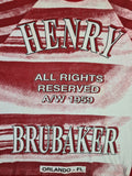 Vintage Henry Brubaker Shirt Oversized Dicker Stoff Rot Weiß L