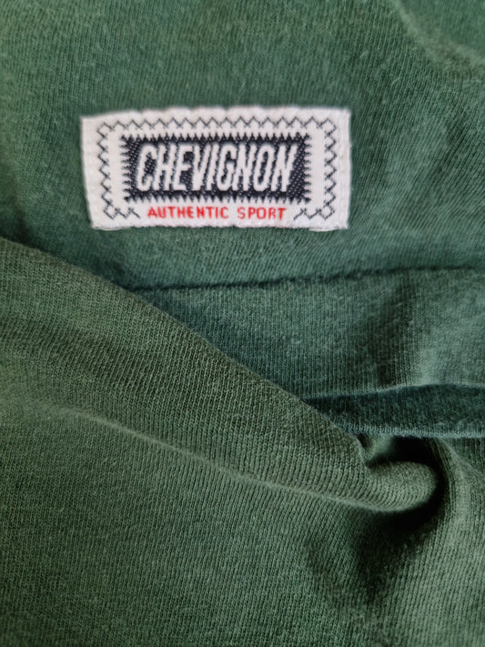 Vintage Chevignon Shirt "Braves" Single Stitched Faded Grün L-XL