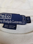 Vintage Ralph Lauren Shirt Big Print Single Stitched Weiß Blau L