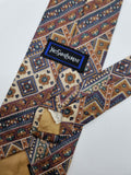 Vintage Yves Saint Laurent Krawatte Seide Abstract Blumen Pattern Blau Beige