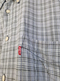 Vintage Levis Flanellhemd Kariert Made In Hong Kong Grau Weiß M