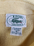 Rare! Vintage Lacoste By Izod Cardigan 80s Made In USA Zitronen Gelb M