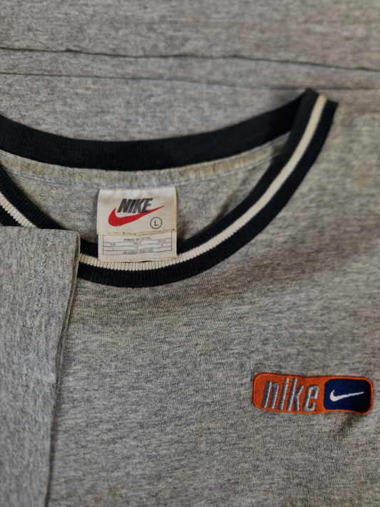 Vintage Nike Shirt Basic Bestickt Made In USA Heather Grau L