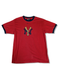 Nike Ringer Shirt "NY" Cooperstone Collection Baseball Middle Swoosh Rot M