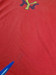 Nike Ringer Shirt "NY" Cooperstone Collection Baseball Middle Swoosh Rot M