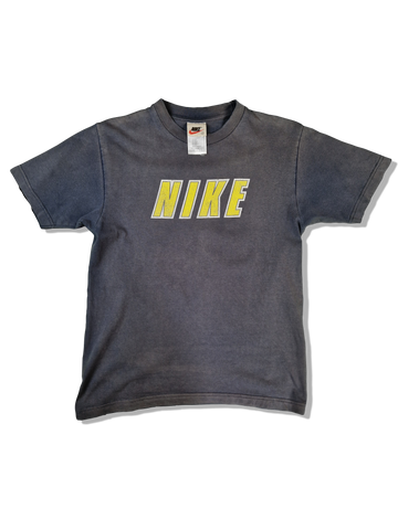 Vintage Nike Shirt Spellout Faded Dunkelblau (Kindergröße L) S-M