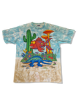 Vintage  Liquid Blue Shirt Rare! 1992 Joey Mars  Stoned Fish Tie Dye All Over Print Single Stitch Made In USA Bunt XL