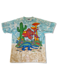 Vintage  Liquid Blue Shirt Rare! 1992 Joey Mars  Stoned Fish Tie Dye All Over Print Single Stitch Made In USA Bunt XL