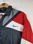 Vintage Nike Sportjacke Spellout Embroidery Back Hit Schwarz Rot L