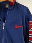 Vintage Nike Sportjacke Big Embroidery Spellout Blau Rot L