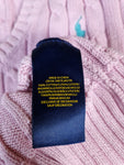 Ralph Lauren Strickpulli Basic Zopfmuster V-Ausschnitt Rosa (Damengröße) S