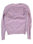 Ralph Lauren Strickpulli Basic Zopfmuster V-Ausschnitt Rosa (Damengröße) S