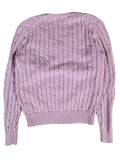 Ralph Lauren Strickpulli Basic Zopfmuster V-Ausschnitt Rosa (Damengröße) S