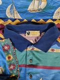 Vintage Caesar Polo-Shirt Made In Italy Sailing Print Bunt (54) L-XL