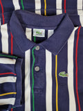 Vintage Lacoste Polo-Shirt Made In France Gestreift Bunt (7) XXL