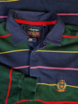 Vintage Arrow Polo-Shirt Langarm Crest Logo Gestreift Bunt XL