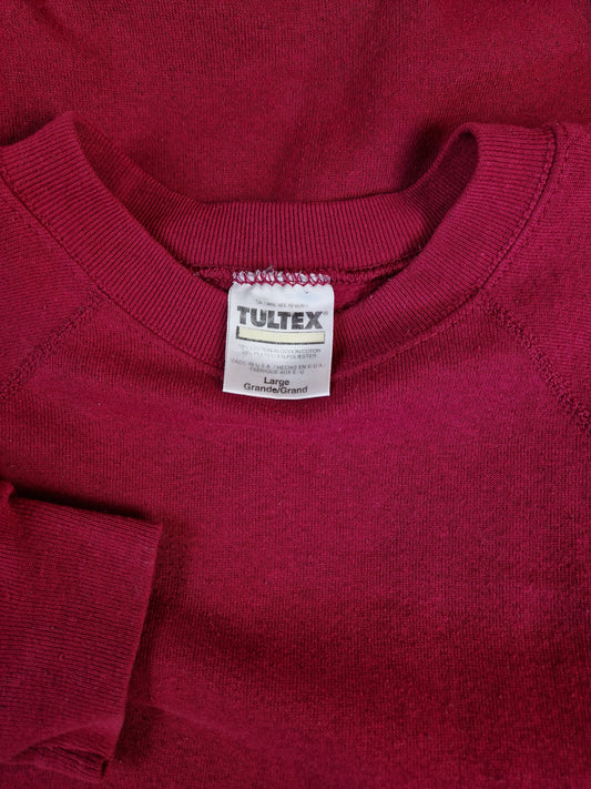 Vintage Tultex Sweater "A" University 50/50 Made In USA Purpurrot L