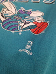 Vintage Nutmeg Mills Sweater Hornets NBA Merch Made In USA Petrol Grün L