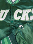 Rare! Vintage Starter Collegejacke Satin Milwaukee Bucks Made In Korea Glänzend Grün L-XL