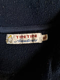 Vintage TinTin Fleecejacke Tim & Struppi Dunkelblau/Schwarz M-L