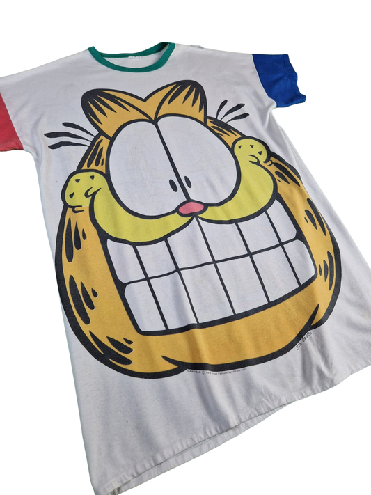 Vintage United Feature Syndicat Shirt Garfield 1978 Single Stitche Weiß L-XL